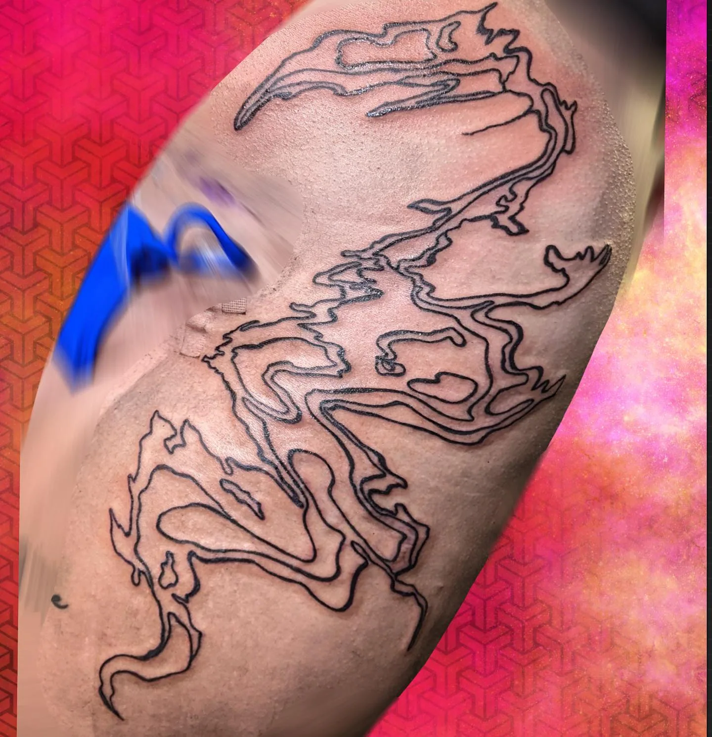 Abstract line art tattoo outline raleigh