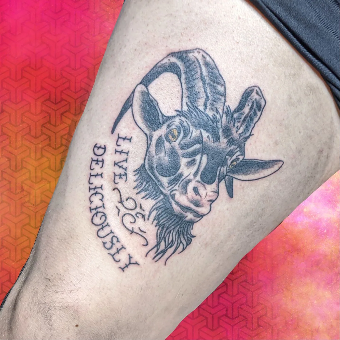Goat head live deliciously tattoo raleigh