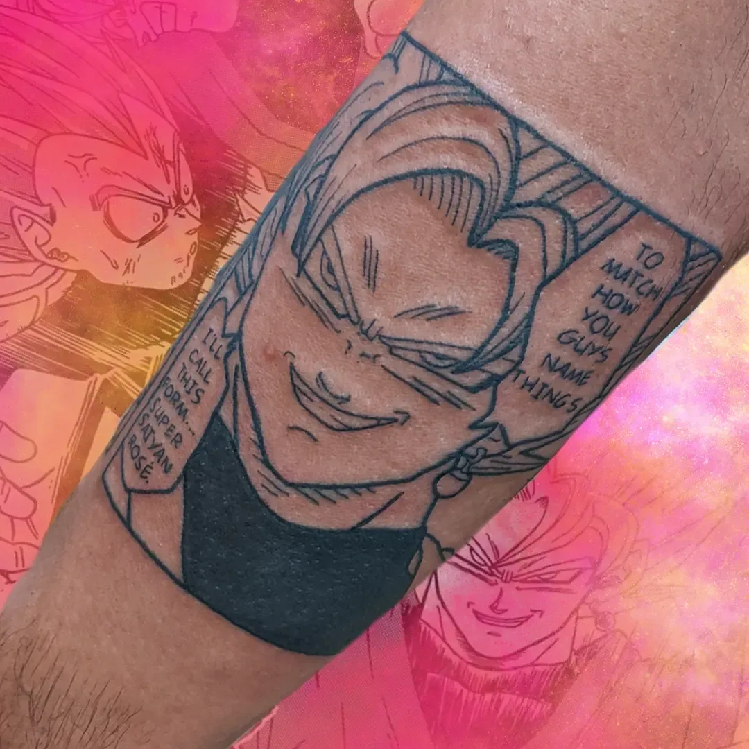 Super saiyan rose manga panel tattoo raleigh