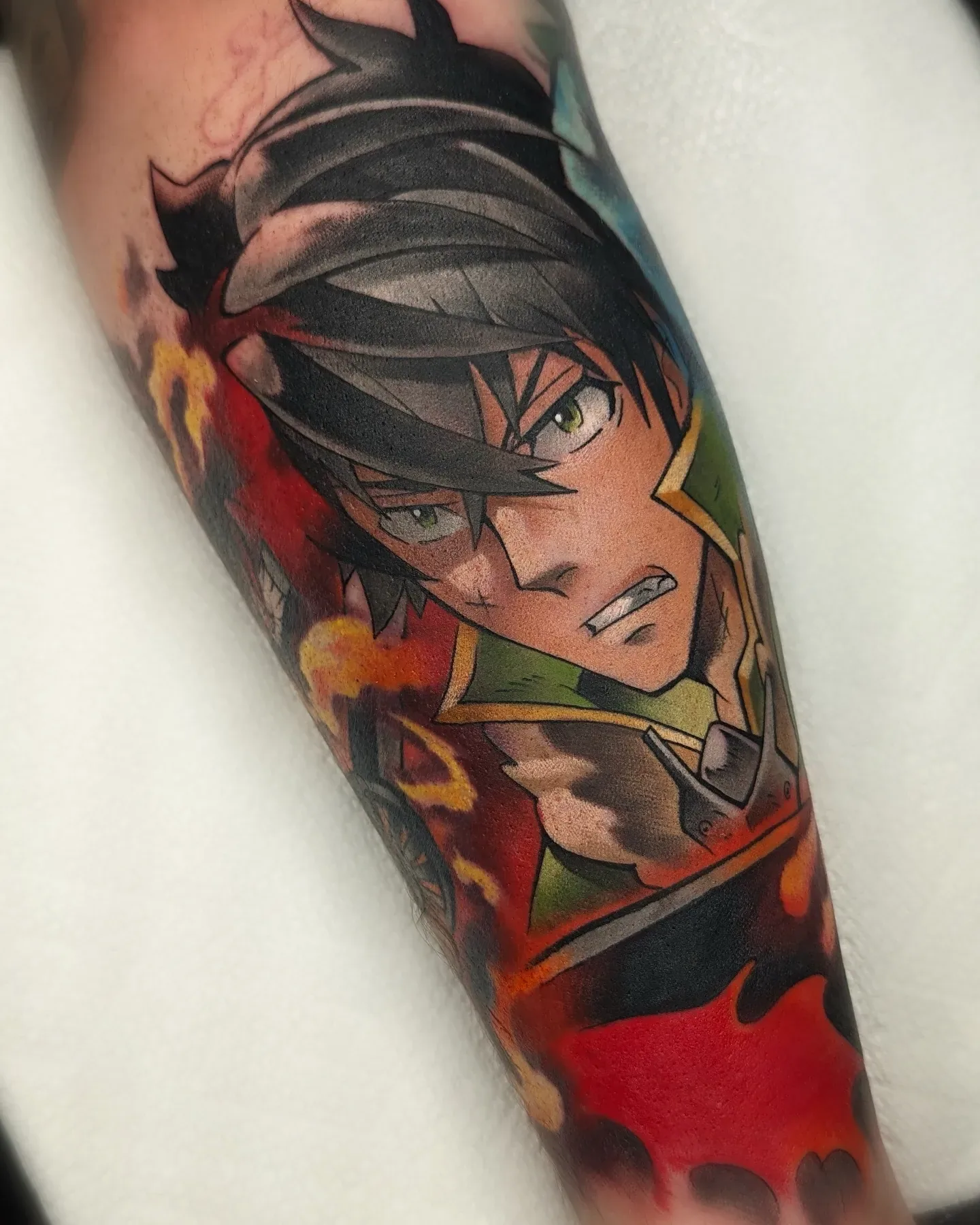 Color anime forearm tattoo raleigh