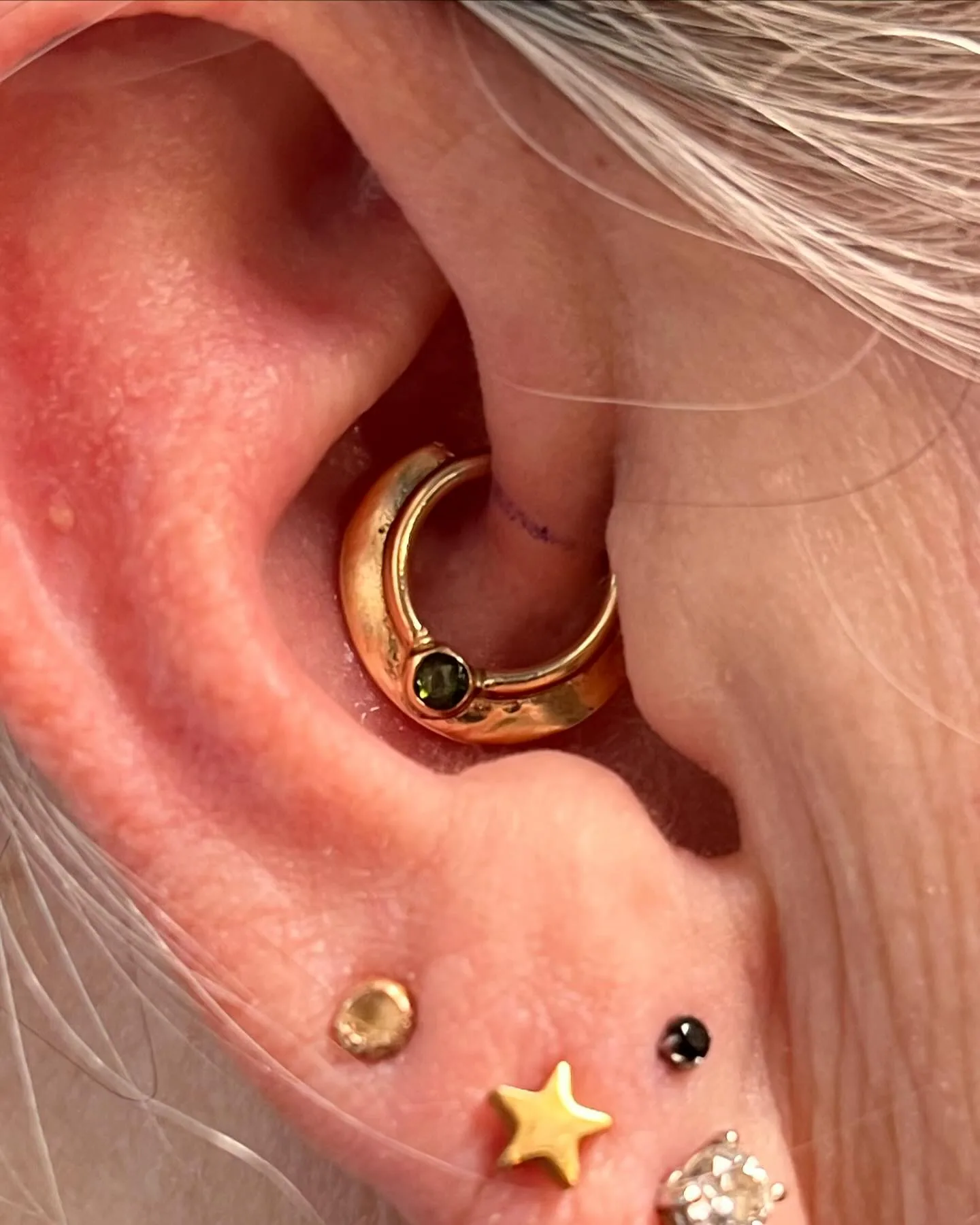Gold daith ring star stud piercings raleigh