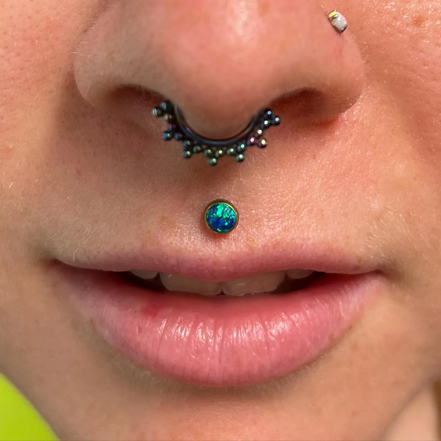 Septum medusa piercing jewelry closeup raleigh