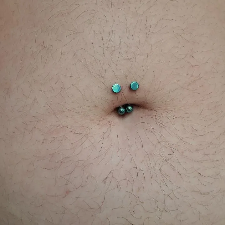 Triple navel piercing teal jewelry raleigh