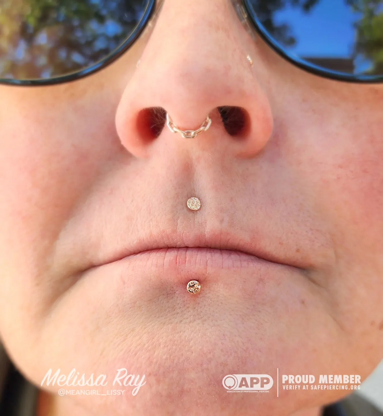 Septum ring philtrum labret piercing raleigh